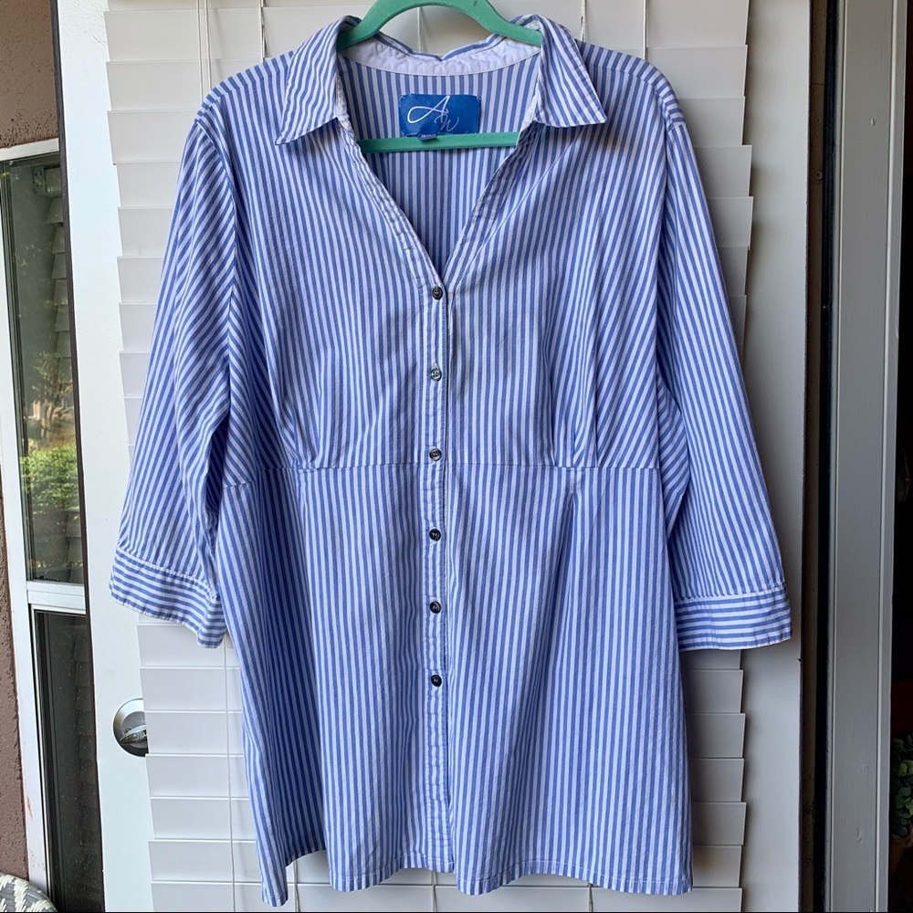 Avenue empire stitched button up blouse